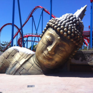Cabeza de Buda en el parque temático Port Aventura