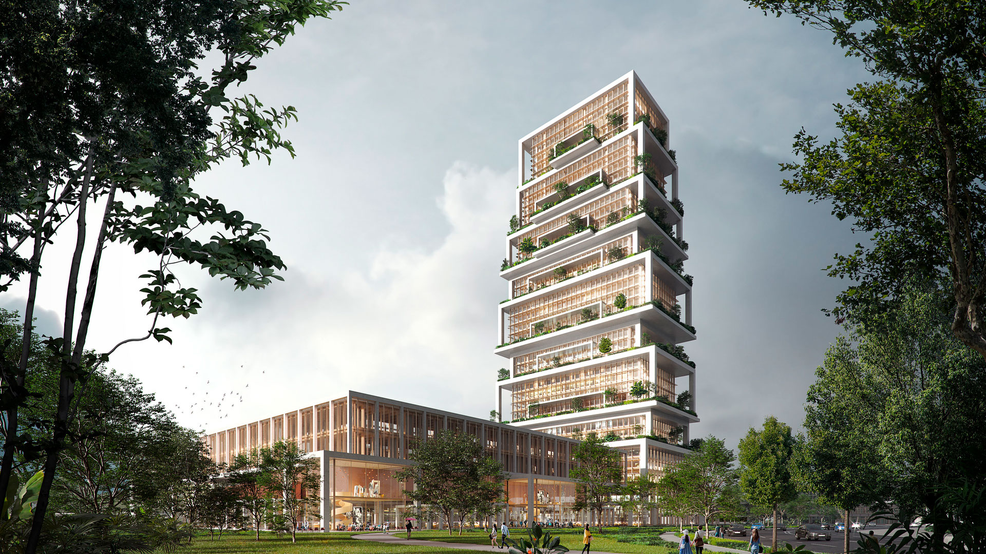 Torre modular híbrida para las oficinas del futuro en Singapur