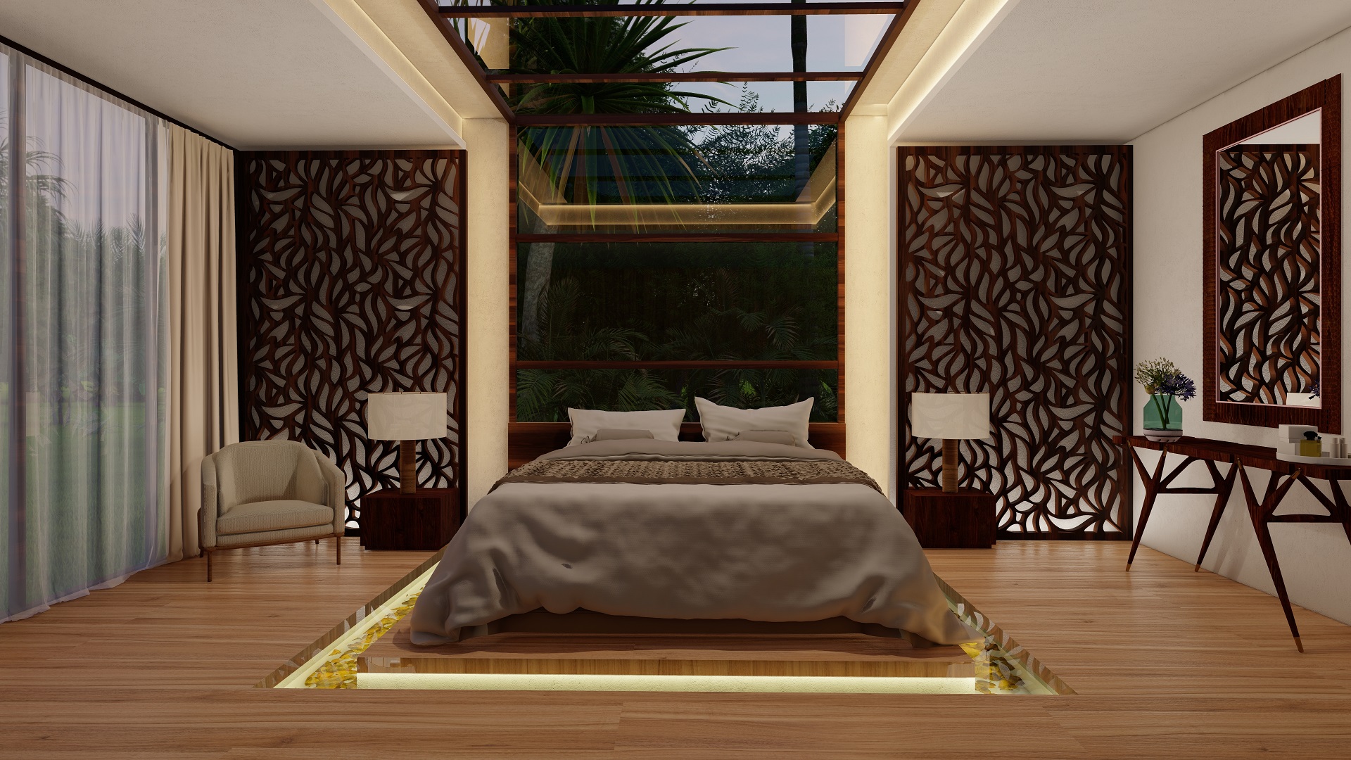 Detalle de diseño para habitaciones de hoteles y resorts
