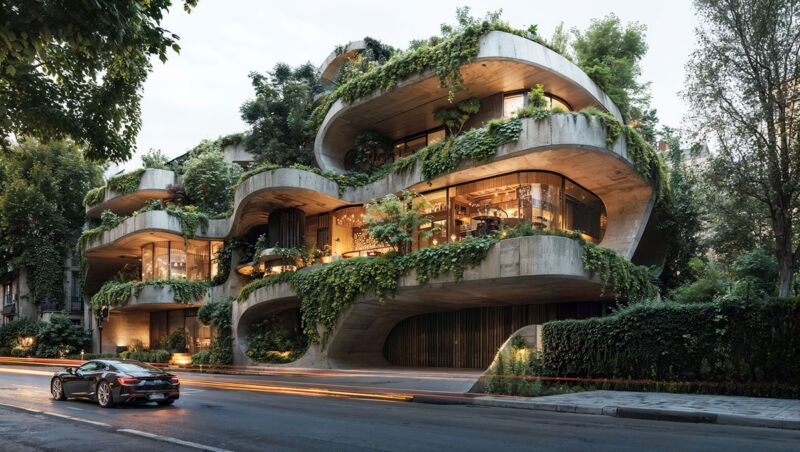 Arquitectura brutalista conectada con la naturaleza - Amusement Logic