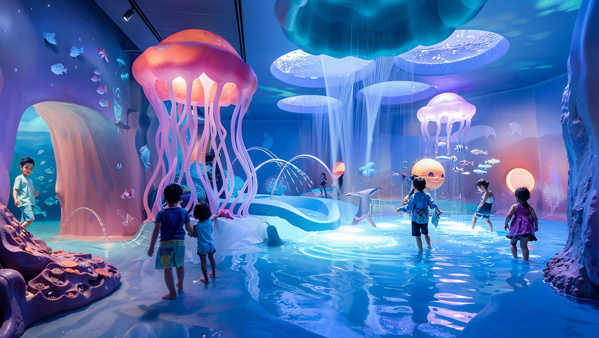 Universos infantiles inmersivos en interiores: el fondo del mar