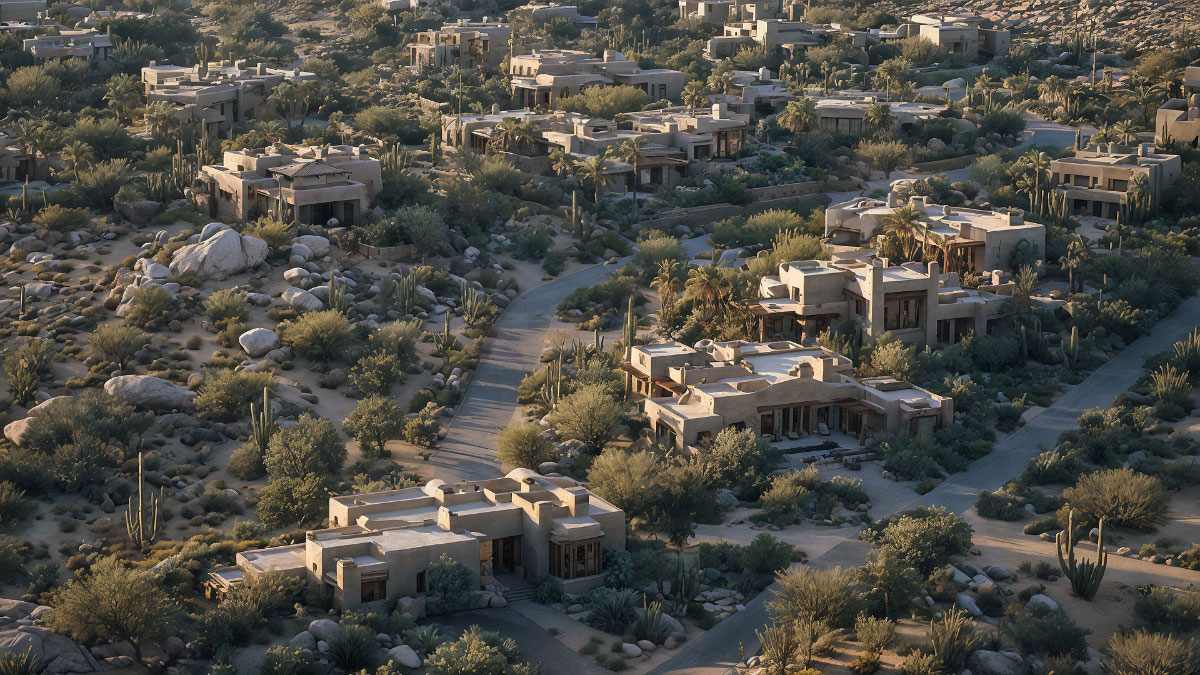 Un desarrollo residencial en tierras áridas
