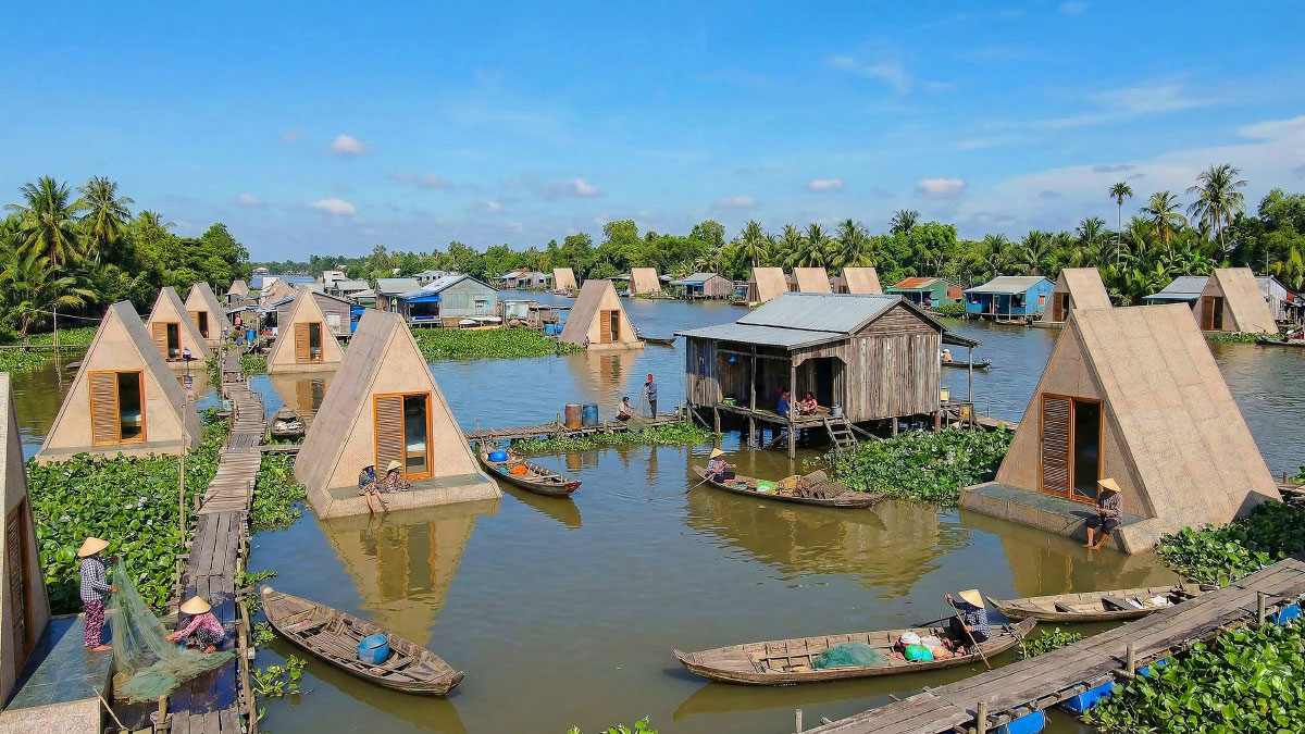 01-Floating-House—C Casas prefabricadas flotantes en Vietnam: cuando la arquitectura se adapta al agua