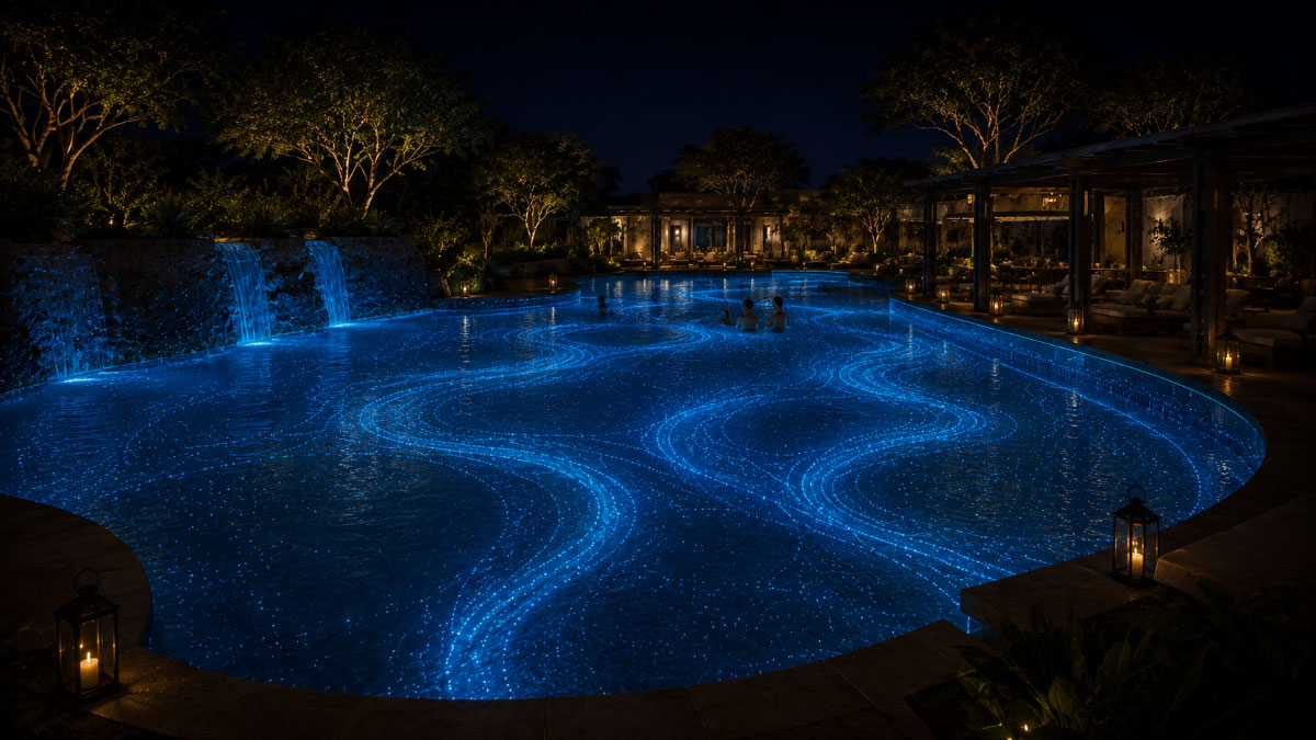 Piscinas luminiscentes, nueva experiencia nocturna